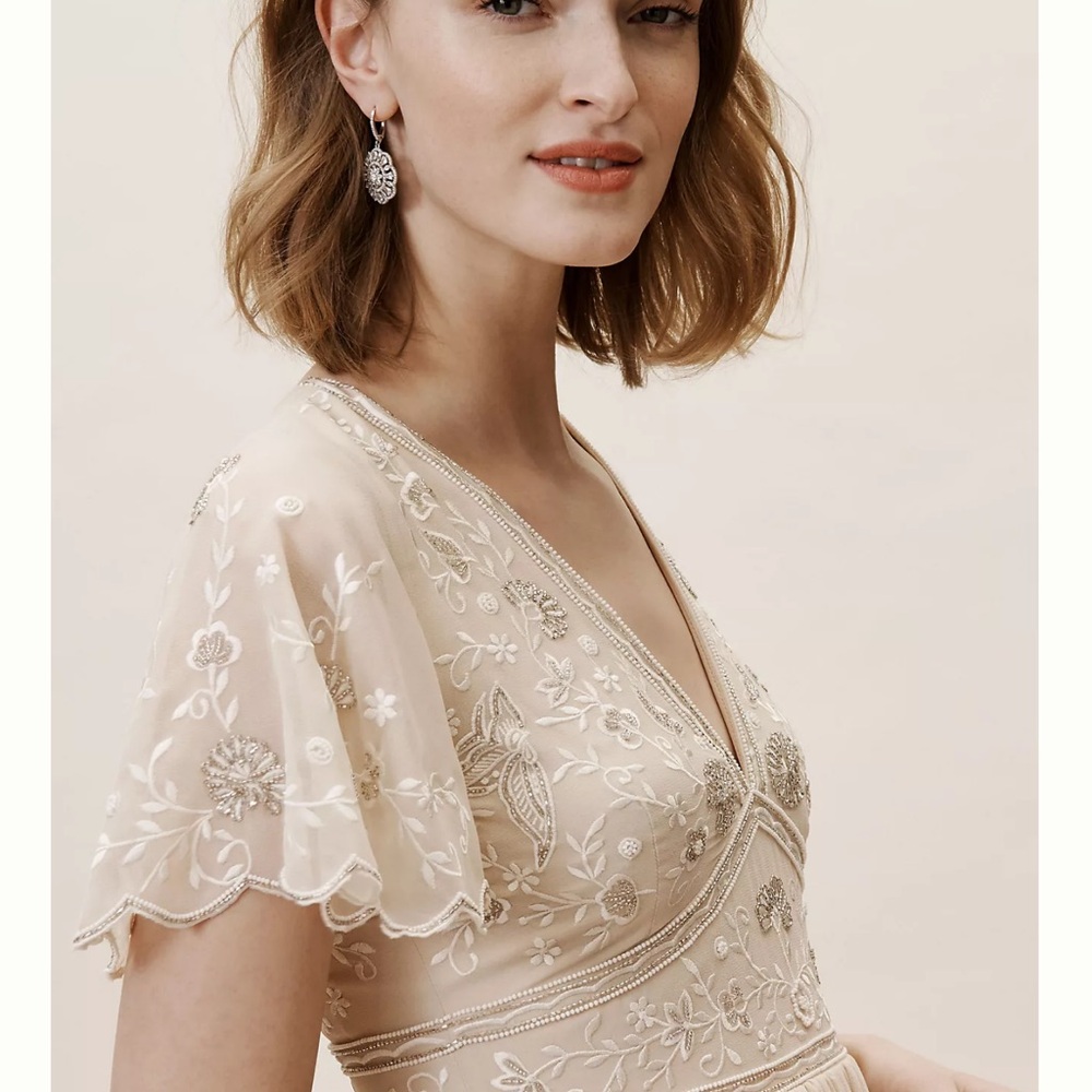 Elegant Cream Embroidered Dress